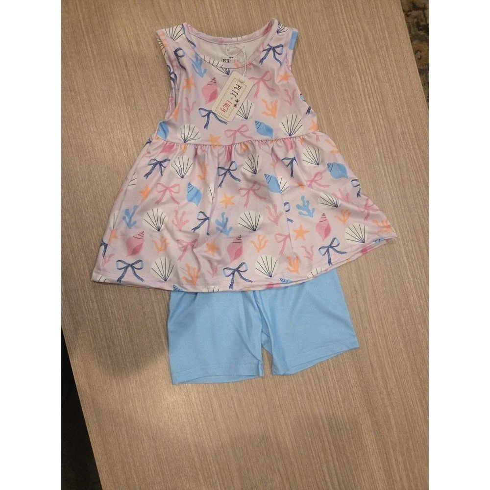 Pete & Lucy Shell Belle 2 Piece Set Girls Size 3T